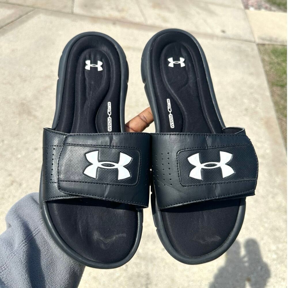 Under Armour Men's Ignite V Slide Size 12 Black Sandals - Picture 8 of 13